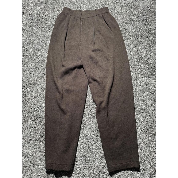 St John Sweater Pants Set Womens Medium Brown Gold Chain Detail Made USA Damaged - Picture 14 of 16